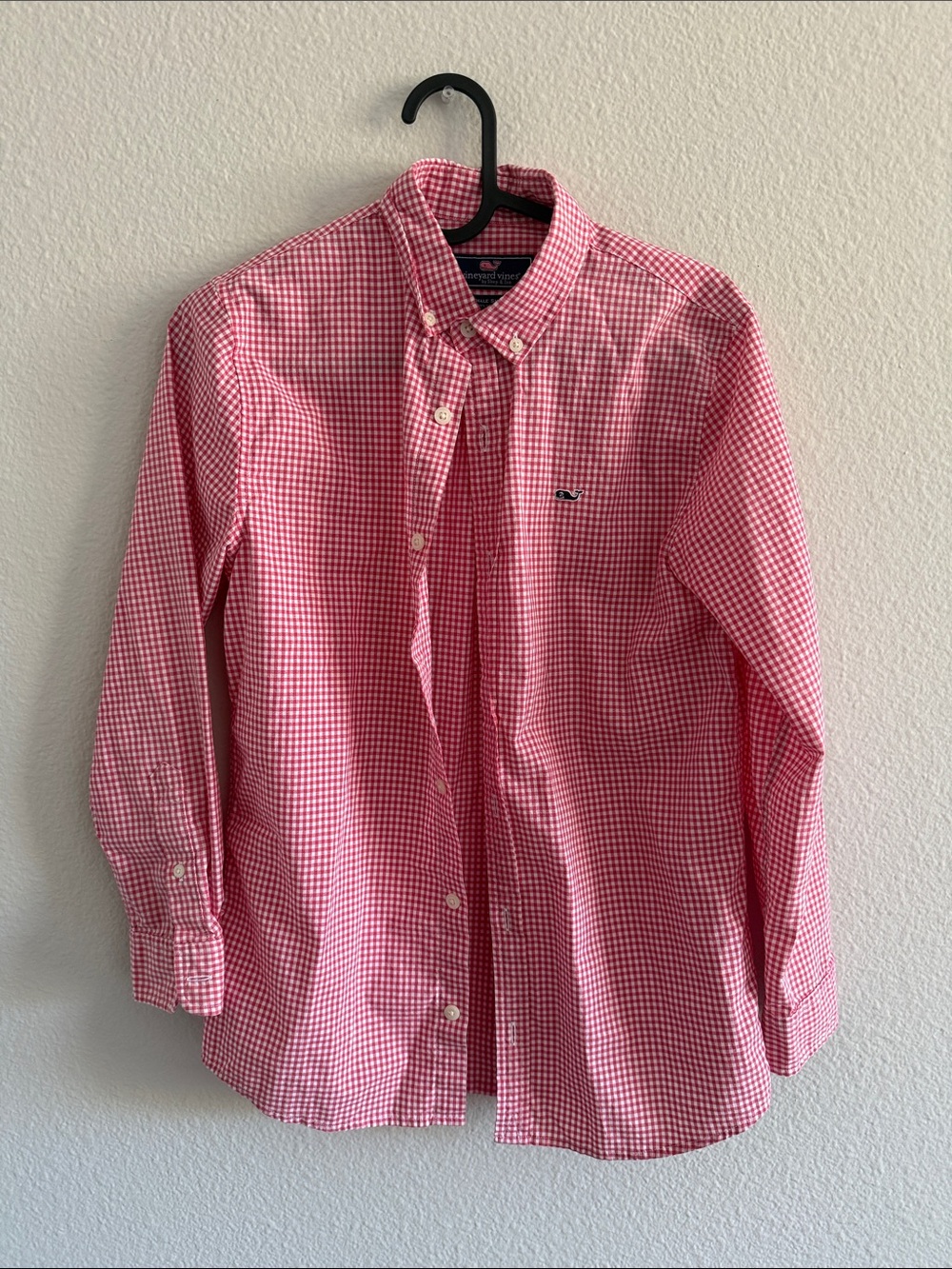 Vineyard Vines Boys Red White Gingham Button-Down Shirt Size 12